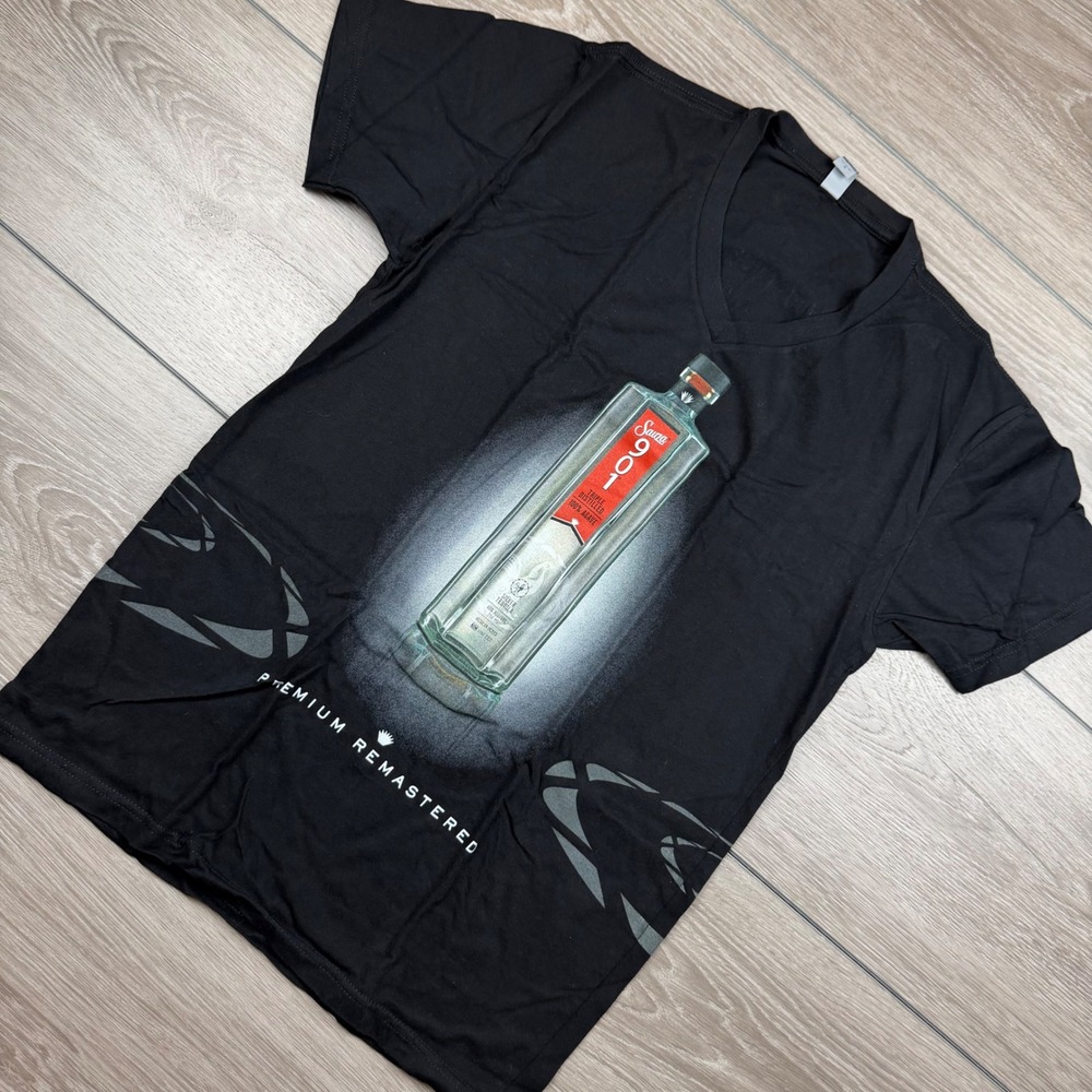 Sauza 901 Mens V-Neck T-Shirt Justin Timberlake Tequila Graphic Black Small
